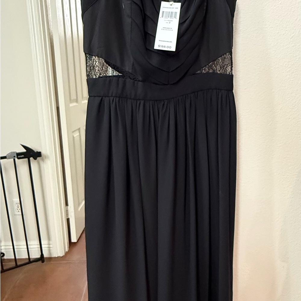 BCBGeneration Black Maxi Dress with Lace Detail